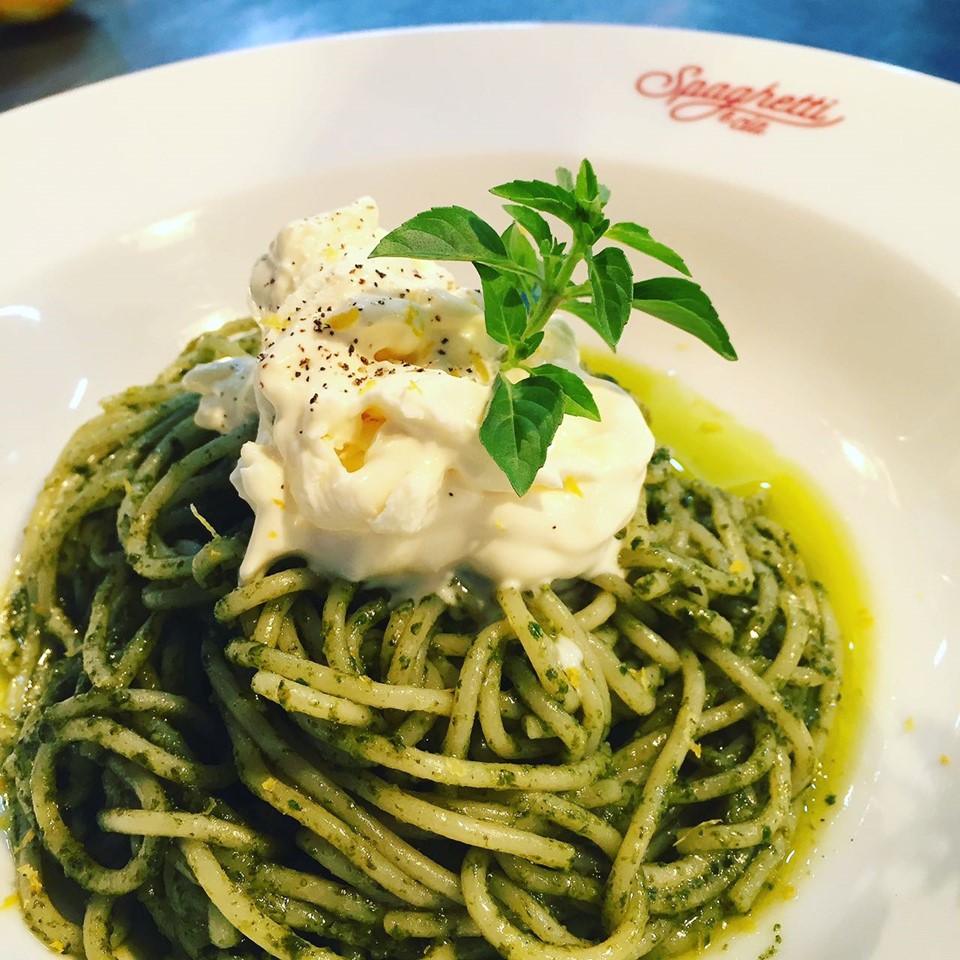 Banestes - 1109 - Spaghetti  Cia_Spaghetti ao Pesto com Creme de Burrata